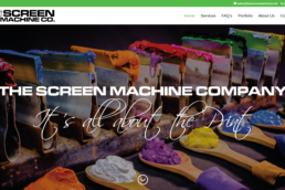 Screenshot of the homepage of The Screen Machine Co.